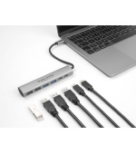 Delock 6 portový rozbočovač USB se 4 x zásuvkami USB Typu-A a se 2 x zásuvkami USB Type-C™
