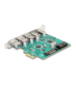Delock Karta PCI Express x1 USB 5 Gbps na 3 x externí Typu-A + 2 x externí zásuvkové USB Type-C™ a 1 x 19 pinový interní