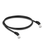 Delock Síťový kabel RJ45 Cat.6A S/FTP, zalomený dolů o 45°, 1 m, černý