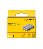 Delock Adaptér USB 40 Gbps USB Type-C™ ze 2 x zástrčkových portů na 2 x zásuvkové, k ochraně portů, kovový