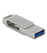 Delock Flash disk USB 5 Gbps, USB-C™ + Typ-A, 256 GB - kovový kryt