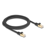 Delock Síťový kabel RJ45 Cat.6A S/FTP, zalomený dolů o 45°, 2 m, černý