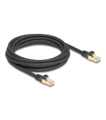 Delock Síťový kabel RJ45 s pleteným opláštěním, Cat.6A, ze zástrčky S/FTP na zástrčku, 3 m, černý