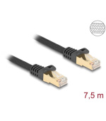 Delock Síťový kabel RJ45 s pleteným opláštěním, Cat.6A, ze zástrčky S/FTP na zástrčku, 7,5 m, černý