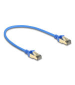 Delock Síťový kabel RJ45, Cat.8.1, F/FTP, tenký, 0,3 m, modrý