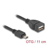 Delock Kabel USB 2.0 OTG Typ Micro-B samec na Typ-A samice 11 cm