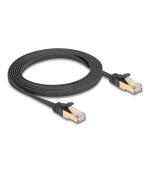 Delock Síťový kabel RJ45 s pleteným opláštěním, Cat.6A, ze zástrčky U/FTP na zástrčku, 2 m, černý