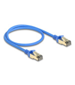 Delock Síťový kabel RJ45, Cat.8.1, F/FTP, tenký, 0,5 m, modrý