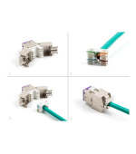 Delock Modul Keystone ze zásuvkového konektoru RJ45 na LSA Cat.6A, beznástrojový, fialová, sada 10 kusů