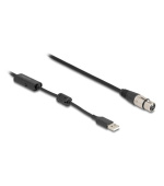 Delock Kabel audio převodníku s vysokým rozlišením, ze třípinového XLR analogový na USB Typ-A digitální, 3 m