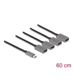 Delock Čtyřportový kabelový rozbočovač USB 2.0 s konektorem rozhraní USB Type-C™, 60 cm