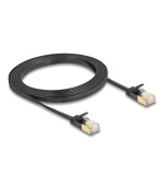 Delock Síťový kabel RJ45 Cat.6A, ze zástrčky na zástrčku, s robustní západkou a hrubým plochým kabelem Cat.7, U/FTP, 2 m