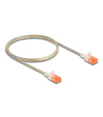 Delock Síťový kabel RJ45, Cat.6A, U/UTP, tenký, 1 m, transparentní