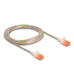 Delock Síťový kabel RJ45, Cat.6A, U/UTP, tenký, 3 m, transparentní