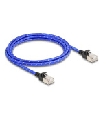 Delock Síťový kabel RJ45 s opleteným pláštěm, Cat. 6A, U/FTP Slim, 2 m, modrý