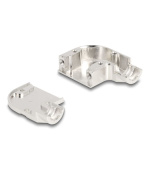 Delock Kryt D-Sub na 9 pinový zástrčkový / zásuvkový konektor, s kovovou konzolou, 90°, úhlový