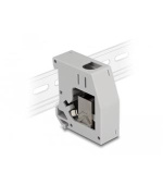 Delock Adaptér na DIN lištu s Keystone Modulem RJ45 samice na RJ45 samice, Cat.6A