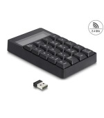 Delock Klávesnice s funkcí kalkulačky 2 v 1 s rozhraním USB Typu-A, 2,4 GHz, bezdrátová, černá