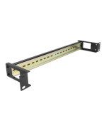 Delock 19” Panel na lištu DIN s bočním vstupem pro kabel, 1U, černý