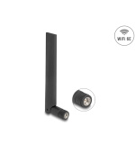 Delock WiFi 6E anténa RP-SMA samec 3 dBi všesměrová s nakloněným kloubem černá