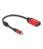 Delock Adaptér USB Type-C™ na DisplayPort (DP Alt Mód) 8K 30 Hz s funkcí HDR červená