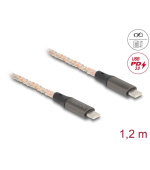 Delock USB 2.0 Kabel USB Type-C™ ze zástrčky na zástrčku, PD 3.0 100 W, s RGB osvětlením 1,20 m
