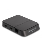 Delock Dokovací stanice na chytré telefony s rozlišením 4K a s integrovaným držákem — HDMI, USB, Hub, SD a Micro SD
