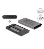 Delock Externí USB 20 Gbps pouzdro pro 2 x SSD M.2 NVMe PCIe se zásuvkovým konektorem USB Type-C™ a funkcí klonování
