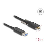 Delock Aktivní optický kabel USB 10 Gbps-A samec na USB Type-C™ samec se šrouby po stranách 15 m