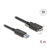 Delock Aktivní optický kabel USB 10 Gbps-A samec > USB 10 Gbps Typ Micro-B samec se šroubky 5 m