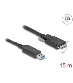 Delock Aktivní optický kabel USB 10 Gbps-A samec > USB 10 Gbps Typ Micro-B samec se šroubky 15 m