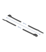 Delock Kabelový úvazek s plochou hlavou, D 205 x Š 2,5 mm, 100 ks černá