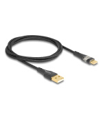 Delock Kabel ze zástrčky USB 2.0 Typ-A na zástrčku USB Type-C™, s funkcí rychlého nabíjení 60 W, průhledný, 1 m
