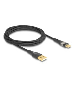 Delock Kabel ze zástrčky USB 2.0 Typ-A na zástrčku USB Type-C™, s funkcí rychlého nabíjení 60 W, průhledný, 2 m