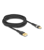 Delock Kabel ze zástrčky USB 2.0 Typ-A na zástrčku USB Type-C™, s funkcí rychlého nabíjení 60 W, průhledný, 3 m