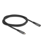 Delock Prodlužovací kabel USB 10 Gbps USB Type-C™ zástrčky na zásuvku PD 3.0 100 W 1 m šedá kovová