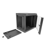 Delock 10” Síťová skříň se skleněnými dvířky, 6U, černá