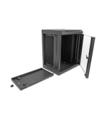 Delock 10” Síťová skříň se skleněnými dvířky, 8U, černá
