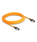 Delock Síťový kabel RJ45 s funkcí vyhledávání portů USB Type-C™, samosledovací, Cat.6A, S/FTP, 5 m, oranžový