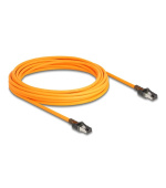 Delock Síťový kabel RJ45 s funkcí vyhledávání portů USB Type-C™, samosledovací, Cat.6A, S/FTP, 7,5 m, oranžový