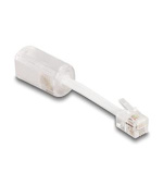 Delock Telefonní kabel ze zástrčky RJ10 na zásuvku RJ10, se spojovacím kabelem, 30 mm, průhledný / bílý