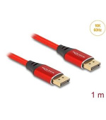 Delock DisplayPort kabel 16K 60 Hz 1 m červený kovový