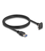 Delock Kabel s rozhraním USB 5 Gbps, se zástrčkou USB Typ-A, přímá, na zástrčku USB Micro-B, se šrouby, pravoúhlá nahoru