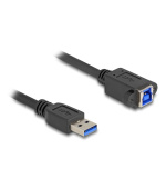 Delock Kabel USB 5 Gbps, ze zástrčkového rozhraní USB Typu-A na zásuvkové rozhraní USB Typu-B, k instalaci, 1 m, černý