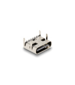 Delock 6-pinový SMD konektor USB 5 Gbps USB Type-C™, zásuvkový, k montáži pájením, pravoúhlý 90°, 10 ks
