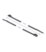 Delock Kabelový úvazek s plochou hlavou, D 150 x Š 3,6 mm, 100 ks černá