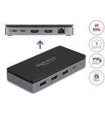 Delock Dokovací stanice USB Type-C™ 4K - duální HDMI MST / USB / Gibabit LAN / PD 3.0 85 W