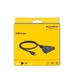 Delock HDMI Switch 3 x vstupní porty HDMI na 1 x výstupní port HDMI, 8K 60 Hz s integrovaným kabelem 60 cm