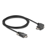 Delock USB 2.0 kabel USB Type-C™ samec se šrouby na USB Type-C™ samec se šrouby pravoúhlý levý / pravý PD 3.0 60 W 2 m