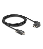 Delock USB 2.0 kabel USB Type-C™ samec se šrouby na USB Type-C™ samec se šrouby pravoúhlý levý / pravý PD 3.0 60 W 3 m